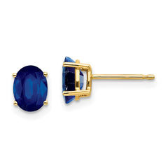 14k Sapphire Post Earrings - 4