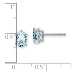 14k White Gold Aquamarine Earrings - 4