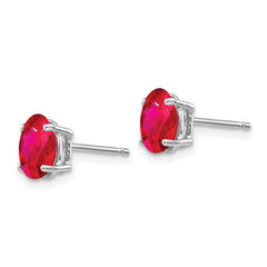 14k White Gold Ruby Earrings - 7