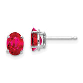 14k White Gold Ruby Earrings - 7