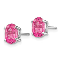 14k White Gold Pink Spinel Earrings - 4