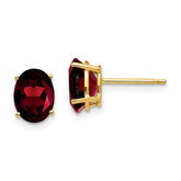 14k 8x6mm Oval Garnet Earrings