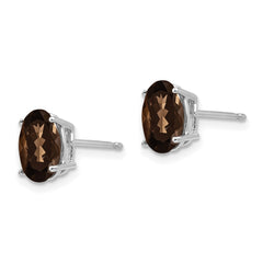 14kw 8x6 Oval Smoky Quartz Earrings