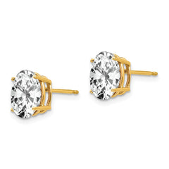 14k 9x7mm Oval Cubic Zirconia Earrings