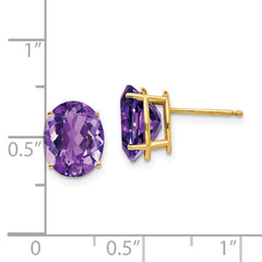14k 10x8mm Oval Amethyst Earrings