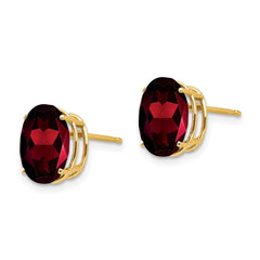 14k 10x8mm Oval Garnet Earrings