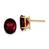 14k 10x8mm Oval Garnet Earrings