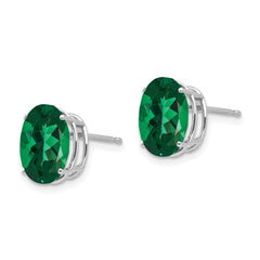14k White Gold Mount St. Helens Oval Stud Earrings - 2