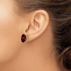 14k Oval Garnet Earrings
