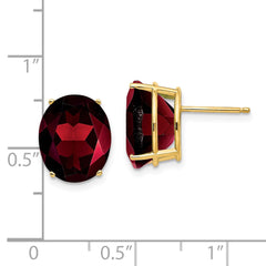 14k Oval Garnet Earrings
