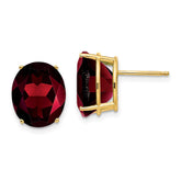 14k Oval Garnet Earrings