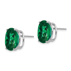 14k White Gold Mount St. Helens Oval Stud Earrings - 4