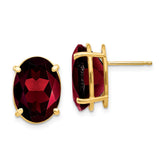14k 14x10mm Oval Garnet Earrings