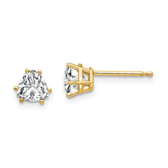 14k 5mm Trillion Cubic Zirconia Earrings