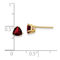 14k 5mm Trillion Garnet Earrings
