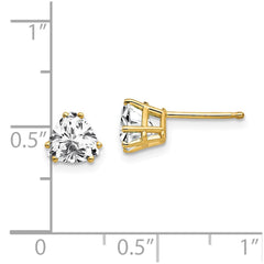 14k 6mm Trillion Cubic Zirconia Earrings