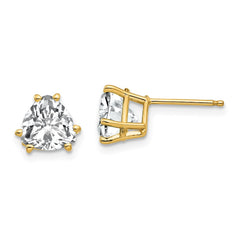 14k 7mm Trillion Cubic Zirconia Earrings