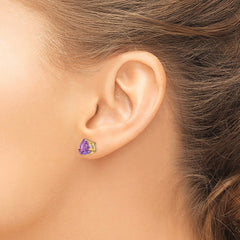 14k 8mm Trillion Amethyst Earrings