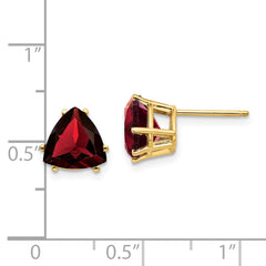 14k 8mm Garnet Post Earrings - 2