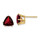 14k 8mm Garnet Post Earrings - 2
