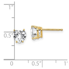 14k 6mm Heart Cubic Zirconia Earrings