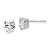 14k White Gold 6mm Heart Cubic Zirconia Earrings