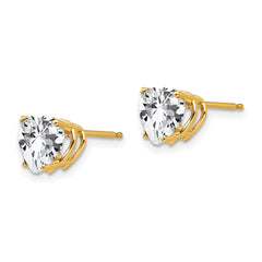 14k 7mm Heart Cubic Zirconia Earrings