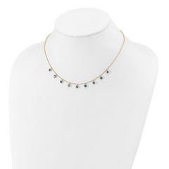 14k Blue Topaz w/2in ext. Necklace
