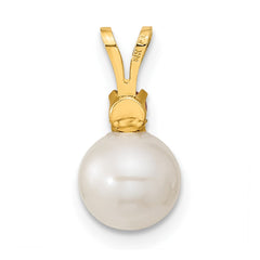 14k 7-8mm White Round Freshwater Cultured Pearl and .30RU Ruby Post Earrings and Pendant Set