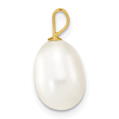 14K 8-9mm White Rice Freshwater Cultured Pearl Pendant