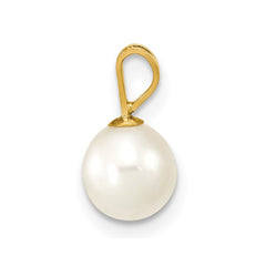 14K 6-7mm White Round Freshwater Cultured Pearl Pendant