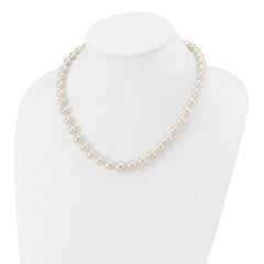 14k 9.5-12mm White Round South Sea Saltwater Cultured Graduated Pearl 18 inch Necklace
