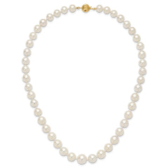 14k 9.5-12mm White Round South Sea Saltwater Cultured Graduated Pearl 18 inch Necklace