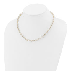 14k White Gold 6-7mm White Near-Round Freshwater Cultured Pearl Beaded 18 inch Necklace