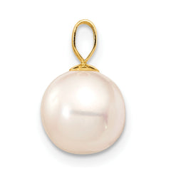 14K 8-9mm White Round Freshwater Cultured Pearl Pendant