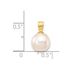 14K 8-9mm White Round Freshwater Cultured Pearl Pendant