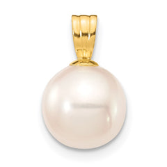 14K 8-9mm White Round Freshwater Cultured Pearl Pendant