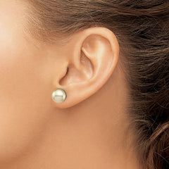 14k 9-10mm Round Golden South Sea Saltwater Cultured Pearl Post Earrings