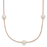14k Rose Gold 5-6mm White Near-Round Freshwater Cultured Pearl 9-Station 18 inch Necklace