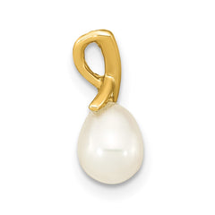 14K 5-6mm White Teardrop Freshwater Cultured Pearl Pendant