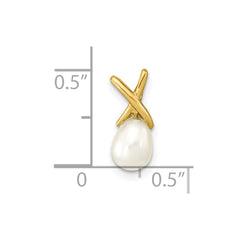 14K 5-6mm White Teardrop Freshwater Cultured Pearl Pendant