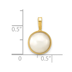 14K 9-10mm White Saltwater Mabe Pearl Pendant