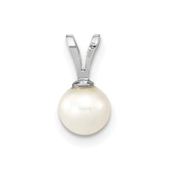 14k White Gold 5-6mm White Round Freshwater Cultured Pearl Pendant