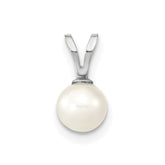 14k White Gold 5-6mm White Round Freshwater Cultured Pearl Pendant