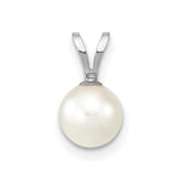 14k White Gold 6-7mm White Round Akoya Saltwater Cultured Pendant