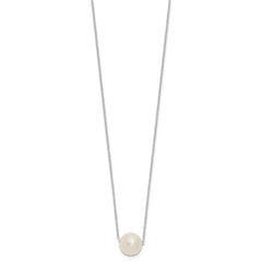 14k White Gold 10-11mm White Near Round Freshwater Cultured Pearl 17 inch Necklace