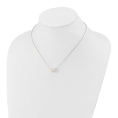 14k White Gold 10-11mm White Near Round Freshwater Cultured Pearl 17 inch Necklace