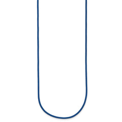 14k Yellow Clasp 1.6mm 16 inch Royal Blue Leather Cord Necklace