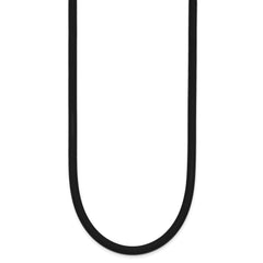 14k Yellow Clasp 4mm 18 inch Black Rubber Cord Necklace