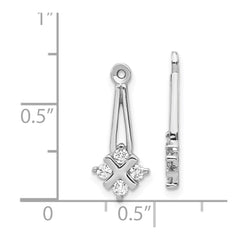 14k White Gold AAA Dangle Cluster Diamond Earring Jacket